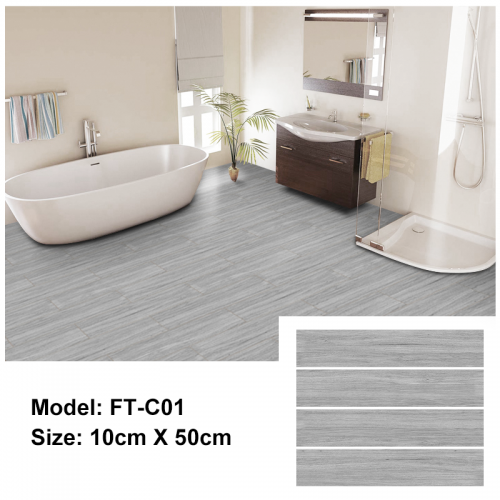 Peel and Stick Floor Tile | FT-C01 | Ashen Wood Texture