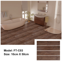 Peel and Stick Floor Tile | FT-C03 | Dark Brown Wood Texture