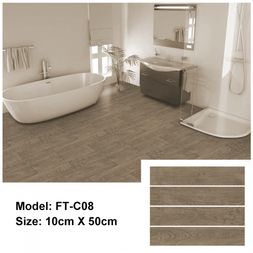 Peel and Stick Floor Tile | FT-C08 | Light Brown Wood Texture